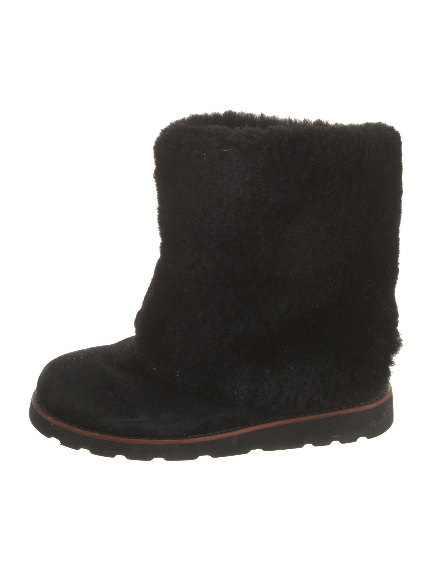 UGG Suede Fur Trim Boots