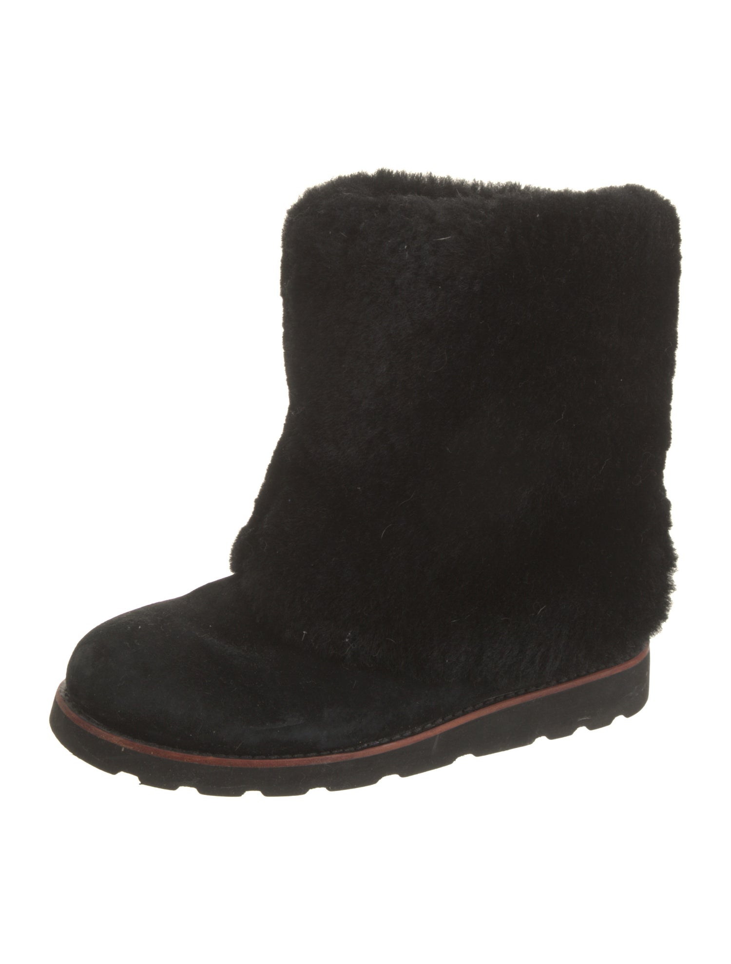 UGG Suede Fur Trim Boots