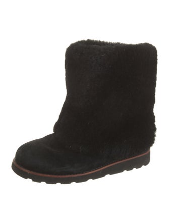 UGG Suede Fur Trim Boots