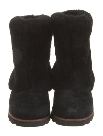 UGG Suede Fur Trim Boots