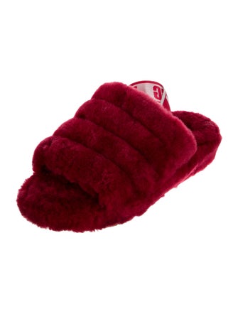 UGG Shearling Graphic Print Slides