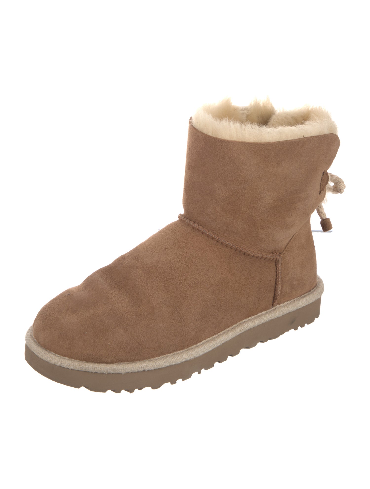 UGG Suede Fur Trim Boots