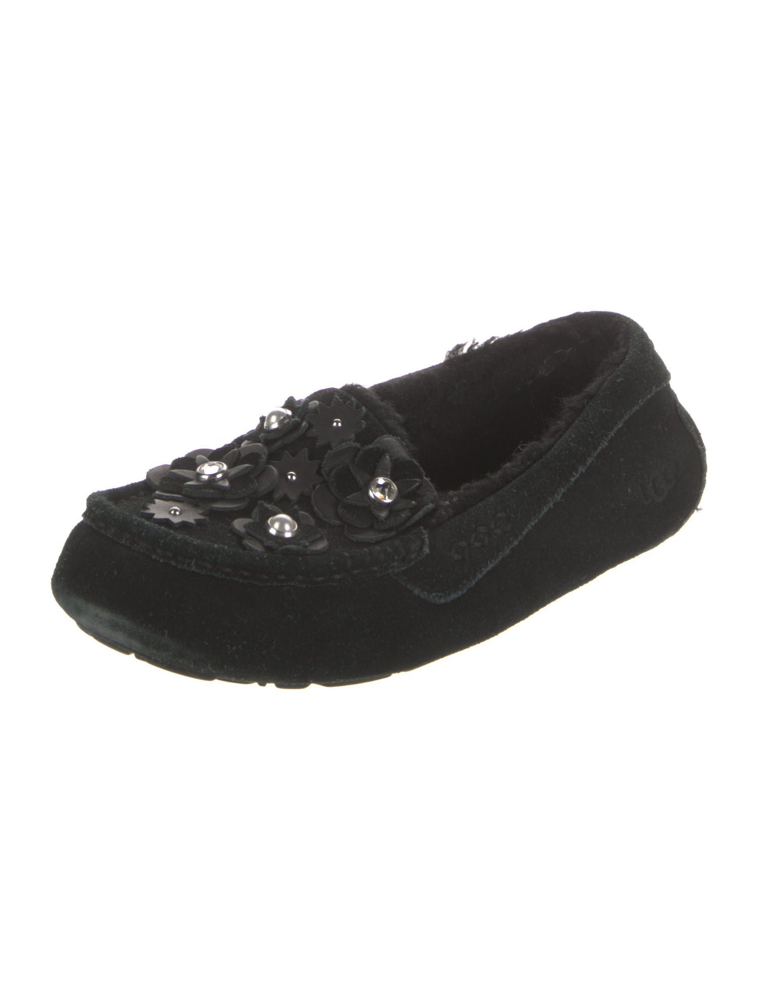 UGG Suede Crystal Embellishments Moccasins