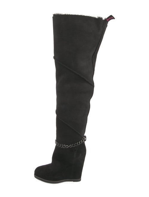 UGG Suede Fur Trim Boots