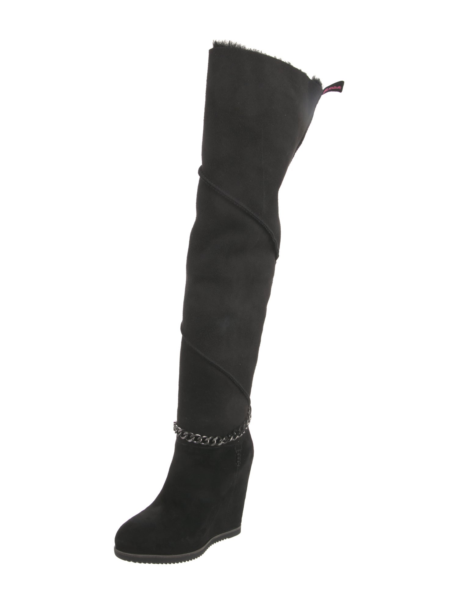 UGG Suede Fur Trim Boots