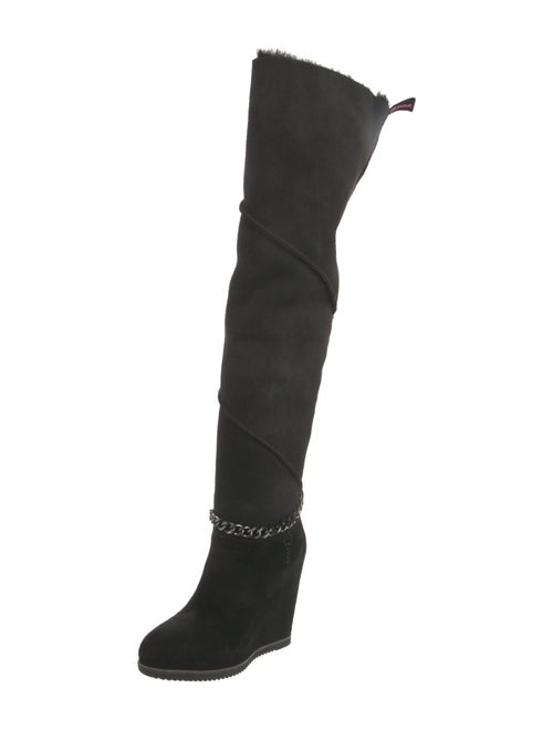 UGG Suede Fur Trim Boots