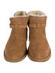 UGG Suede Fur Trim Lace-Up Boots