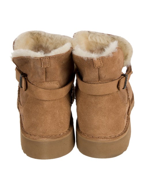 UGG Suede Fur Trim Lace-Up Boots