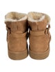 UGG Suede Fur Trim Lace-Up Boots