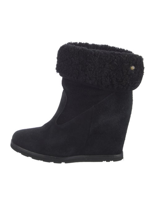 UGG Suede Fur Trim Boots