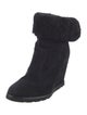 UGG Suede Fur Trim Boots