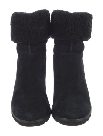 UGG Suede Fur Trim Boots