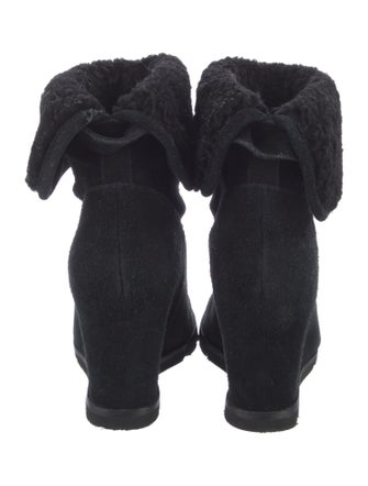 UGG Suede Fur Trim Boots