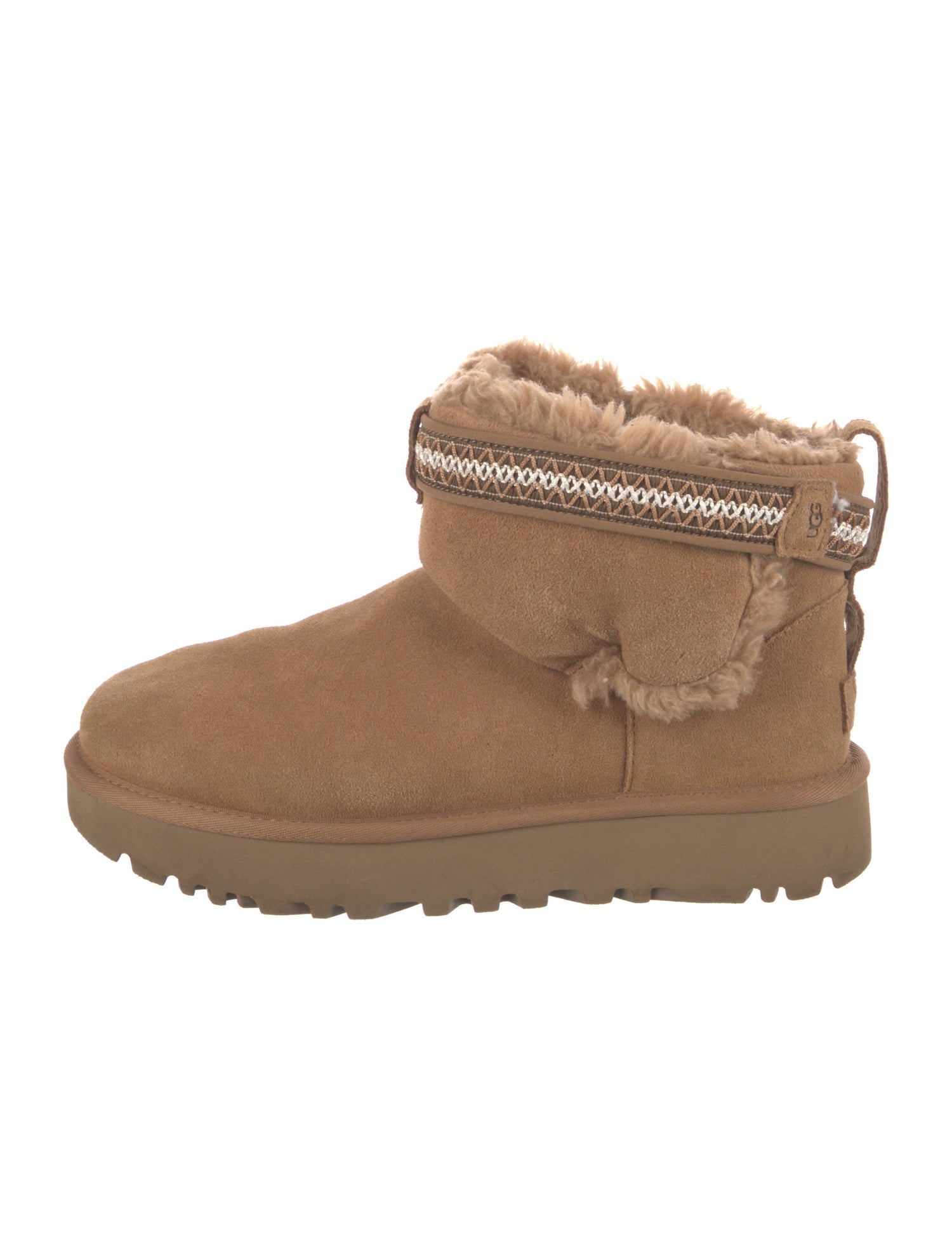 UGG Suede Fur Trim Boots