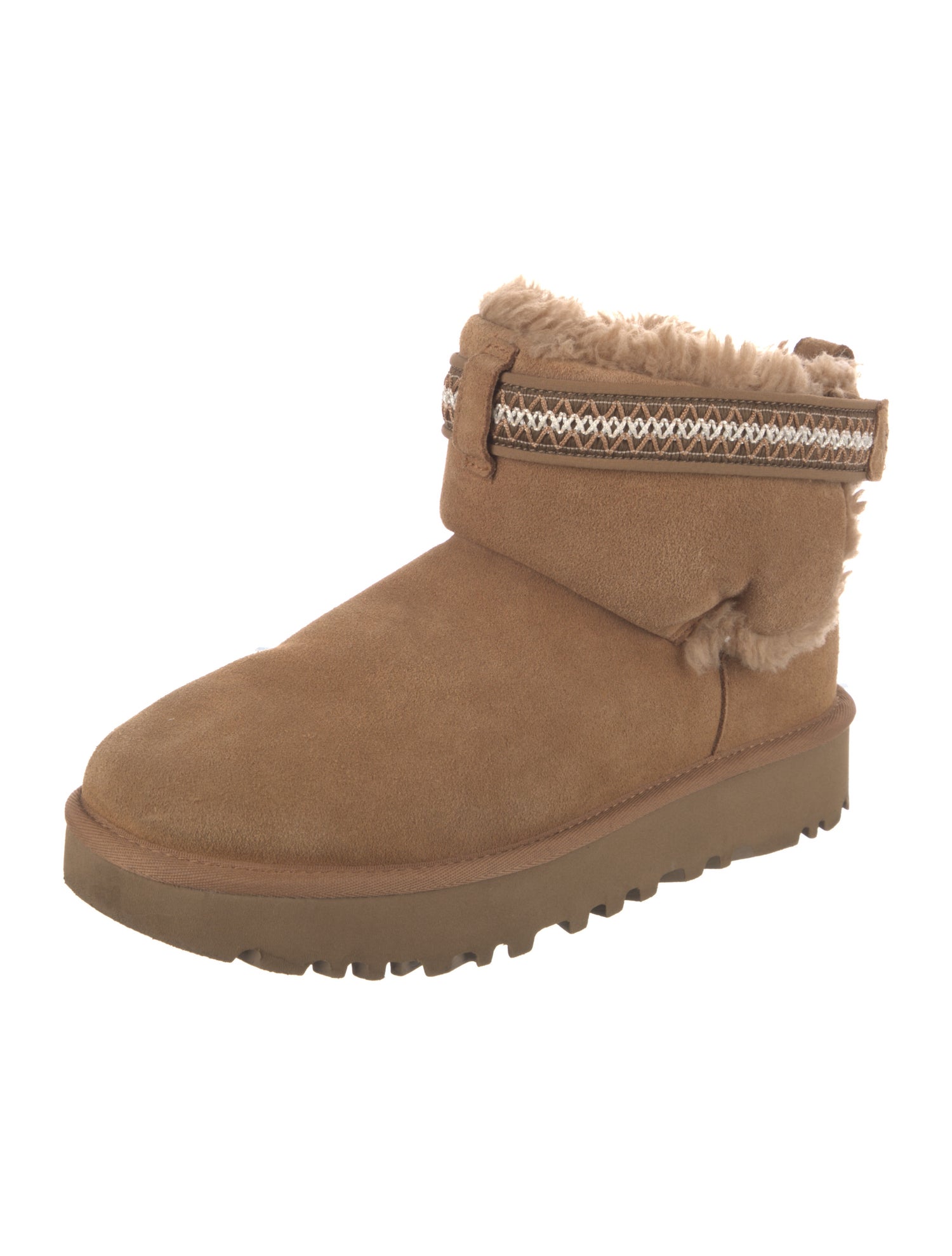 UGG Suede Fur Trim Boots