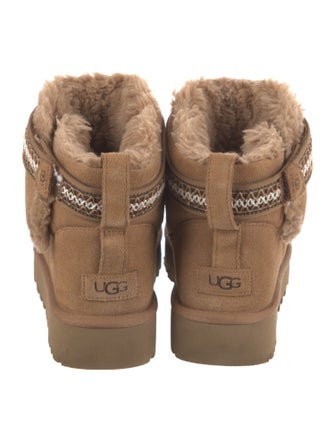 UGG Suede Fur Trim Boots