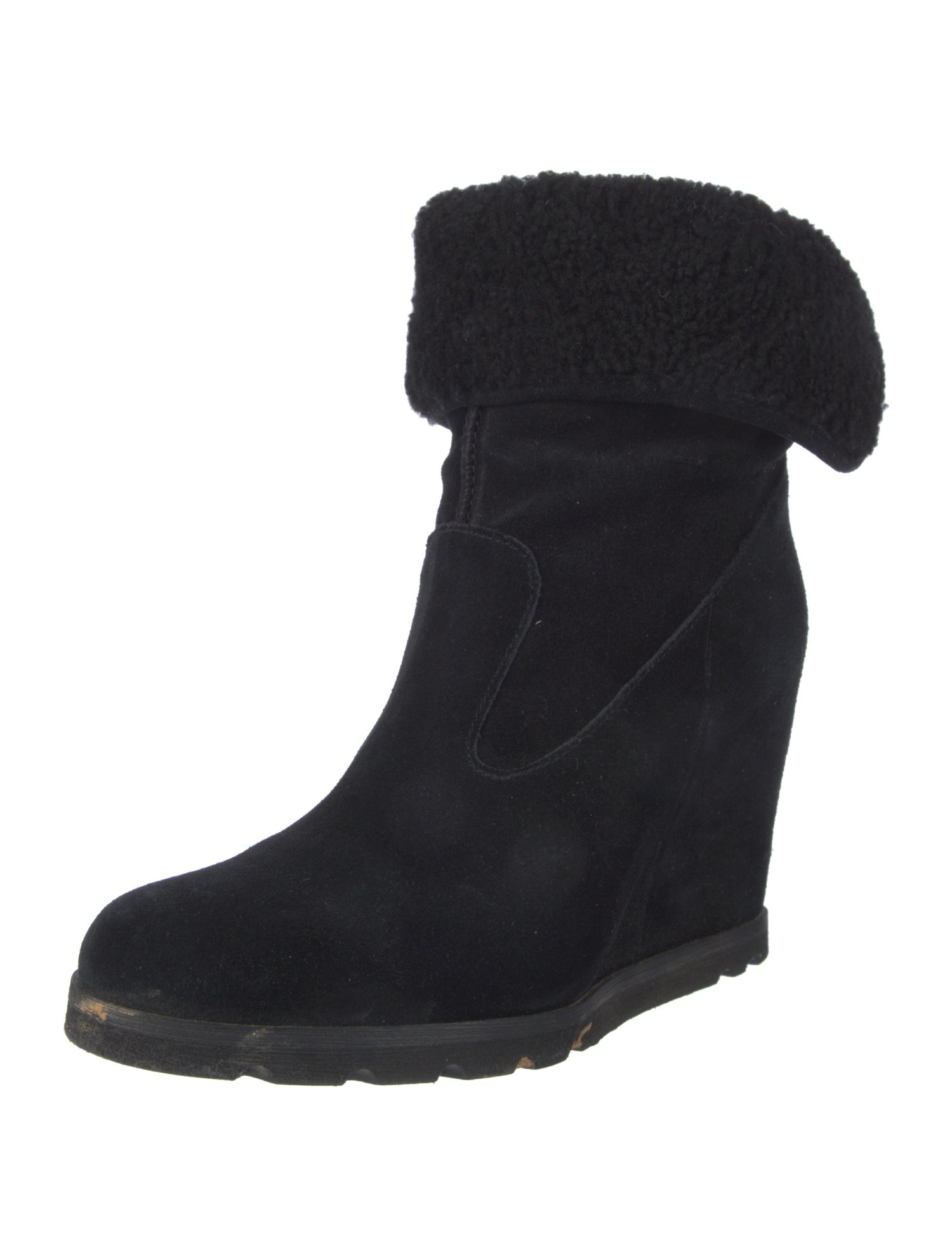 UGG Suede Fur Trim Boots