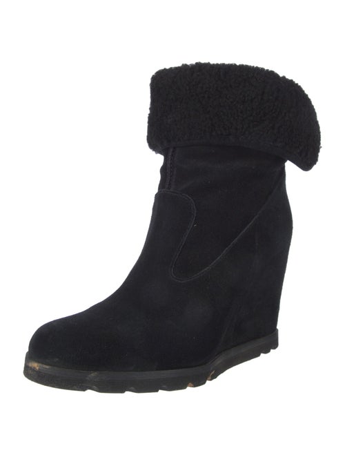 UGG Suede Fur Trim Boots