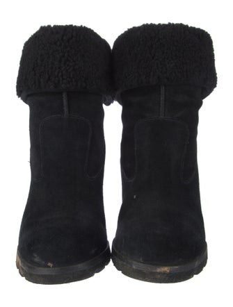 UGG Suede Fur Trim Boots