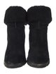 UGG Suede Fur Trim Boots