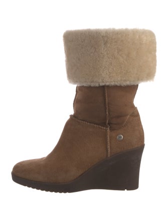 UGG Suede Fur Trim Boots