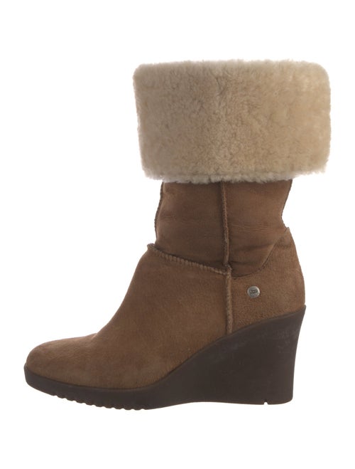 UGG Suede Fur Trim Boots