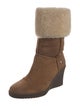 UGG Suede Fur Trim Boots