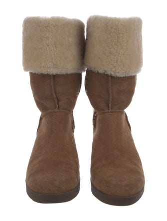 UGG Suede Fur Trim Boots