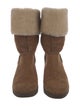 UGG Suede Fur Trim Boots