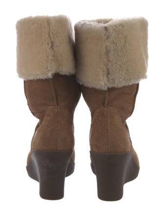 UGG Suede Fur Trim Boots