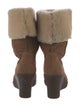 UGG Suede Fur Trim Boots
