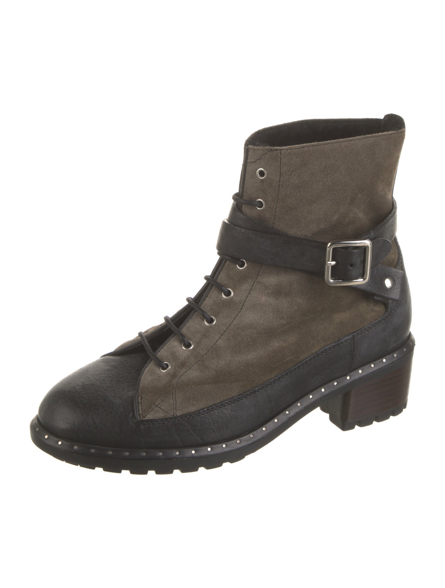 UGG Suede Studded Accents Combat Boots