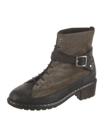 UGG Suede Studded Accents Combat Boots