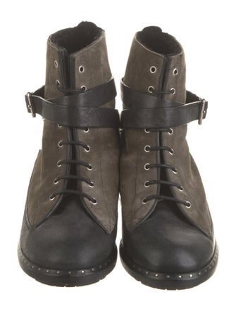 UGG Suede Studded Accents Combat Boots