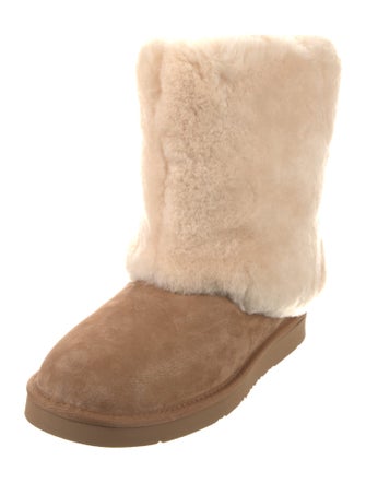 UGG Suede Fur Trim Boots