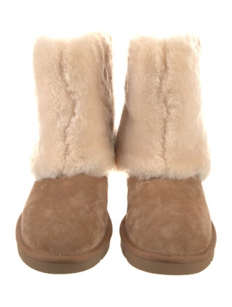 UGG Suede Fur Trim Boots