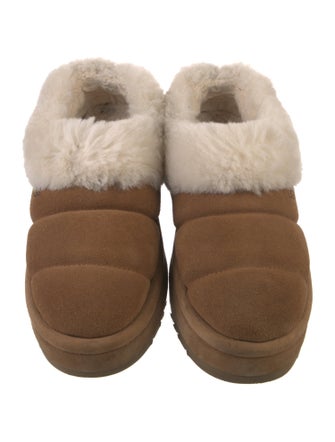 UGG Suede Fur Trim Flats