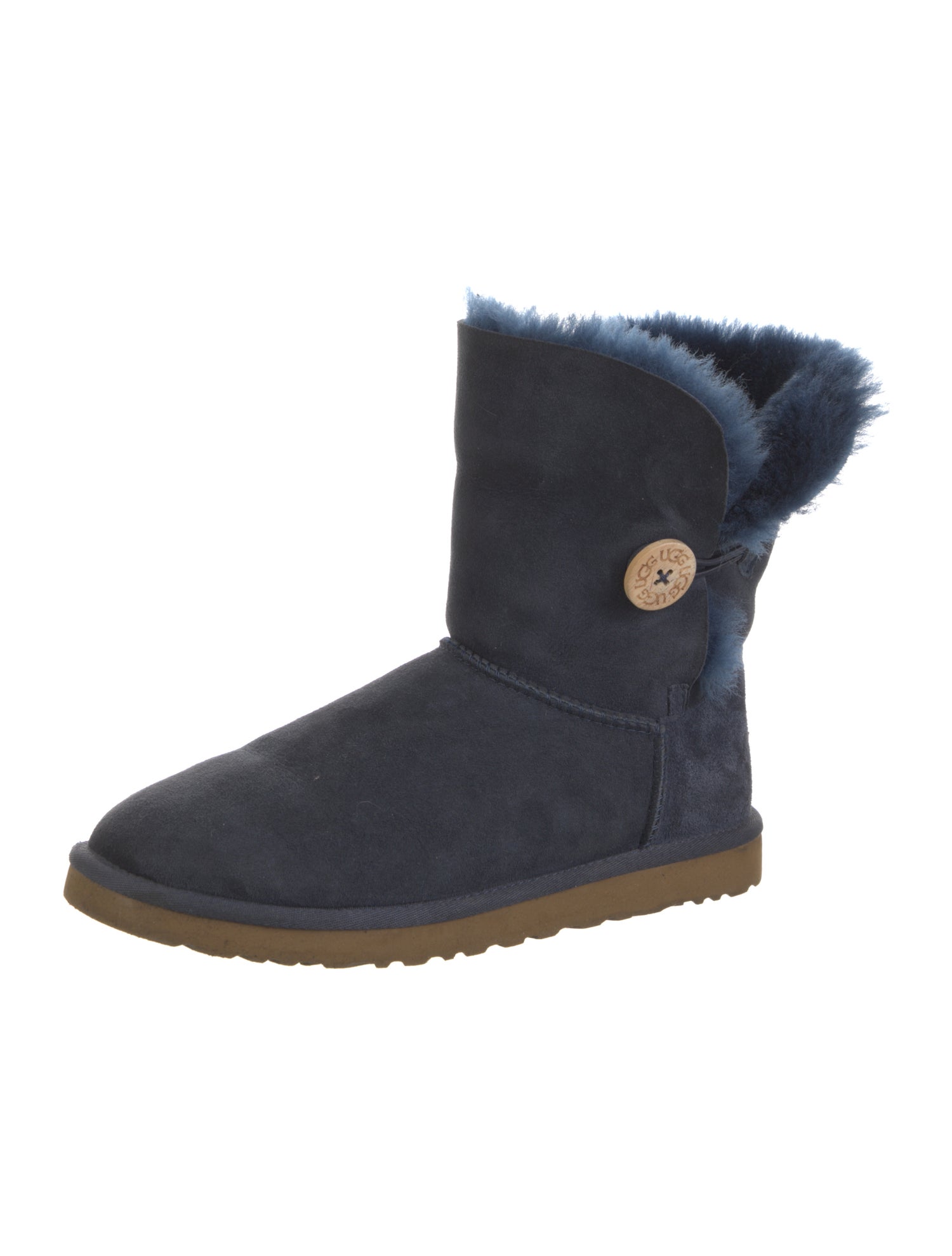 UGG Suede Fur Trim Boots