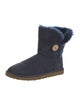 UGG Suede Fur Trim Boots