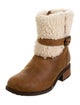 UGG Leather Fur Trim Moto Boots