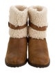 UGG Leather Fur Trim Moto Boots