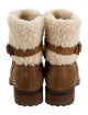 UGG Leather Fur Trim Moto Boots