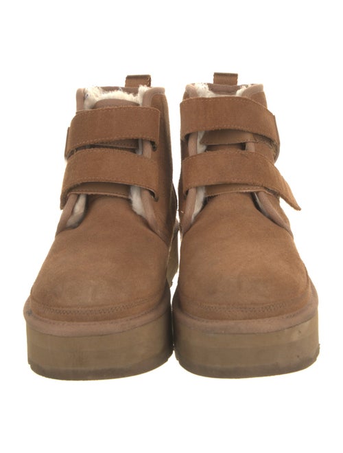 UGG Suede Fur Trim Lace-Up Boots