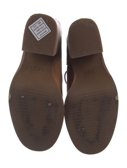 UGG Suede Fur Trim Lace-Up Boots