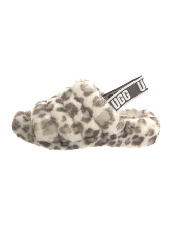 UGG Shearling Animal Print Slides