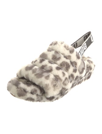 UGG Shearling Animal Print Slides