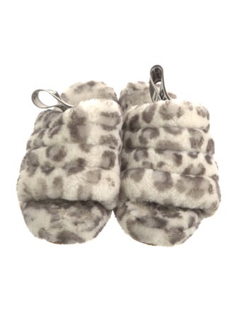 UGG Shearling Animal Print Slides