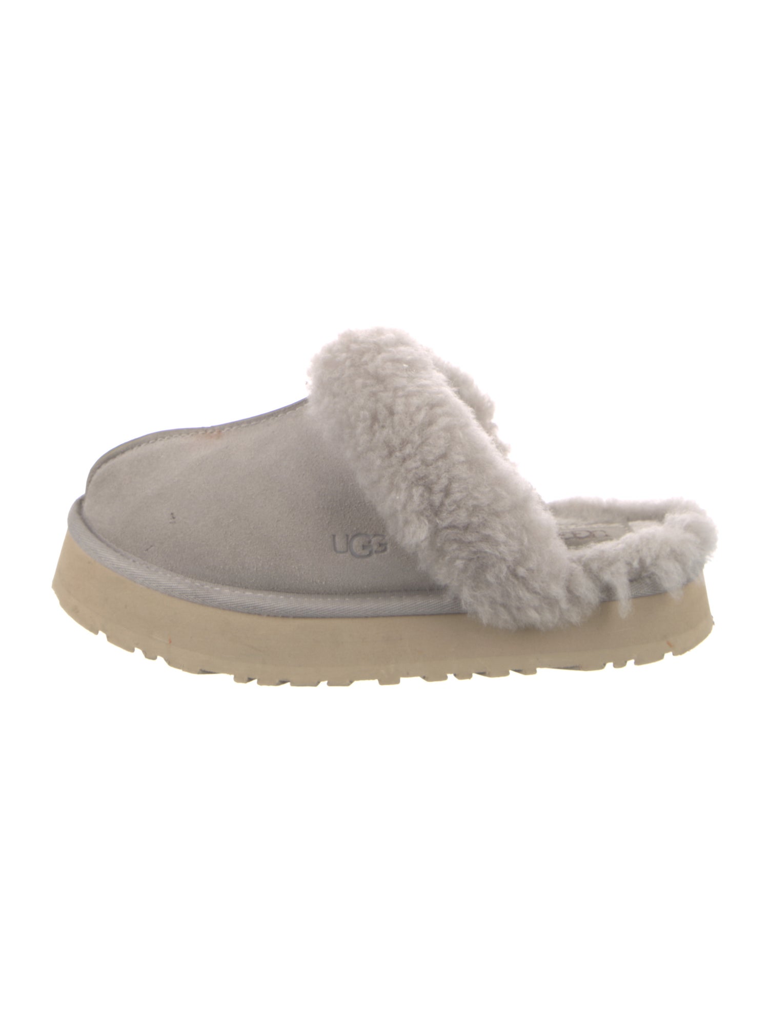 UGG Suede Fur Trim Mules
