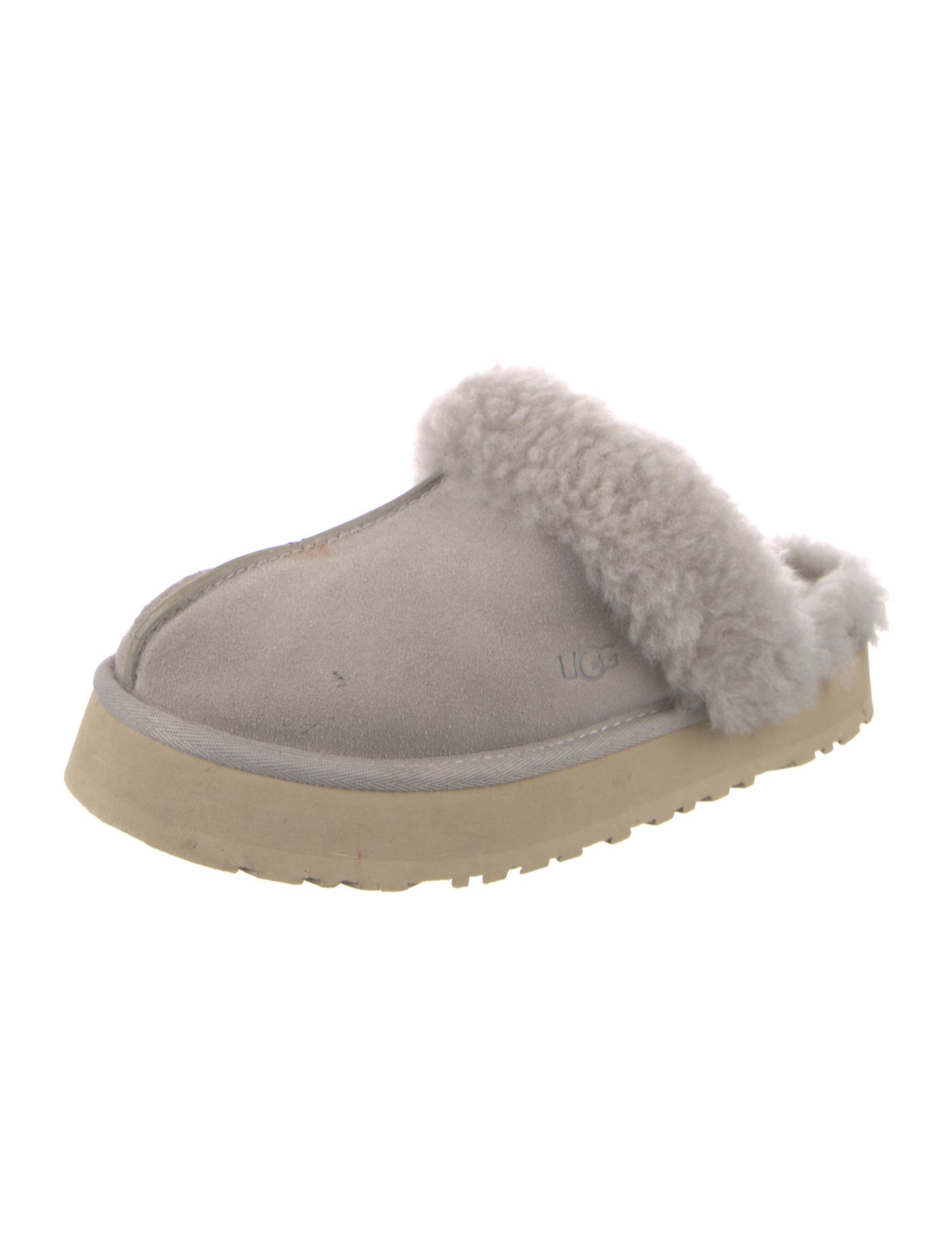 UGG Suede Fur Trim Mules