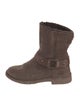 UGG Suede Fur Trim Moto Boots